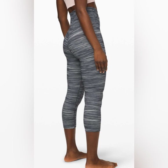 lululemon athletica Pants - Lululemon Align Crop 21" *Cross Waist
Space Dye Herringbone Heathered Black Sz4